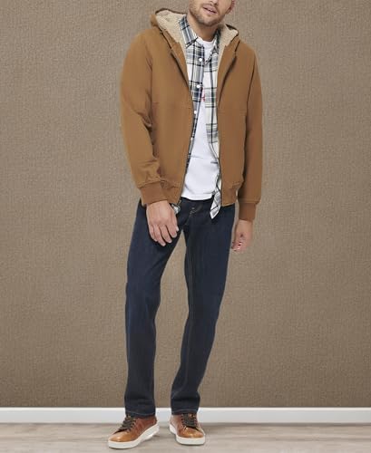 Image of Levi's mens Workwear Cotton Canvas Hoody Bomber Jacket (Regular & Big & Tall Sizes)