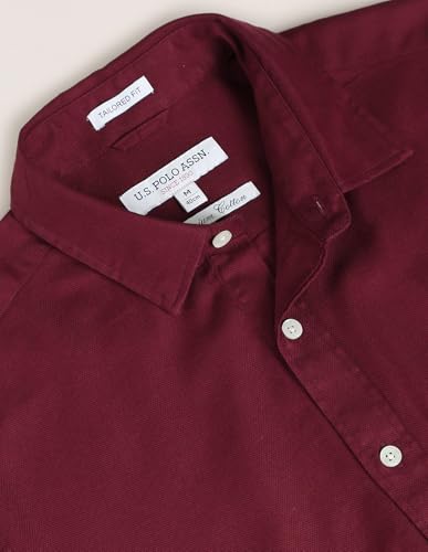 Image of U.S. Polo ASSN. Solid Tailored Fit Shirts for Men - 100% Cotton, Full Sleeve Mens Casual Shirts