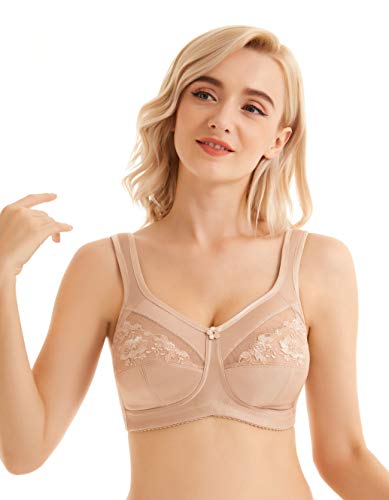 BIMEI Mastectomy Bra Invisible Pockets for Breast Forms Flower Embroidery Pocket Bra 2118
