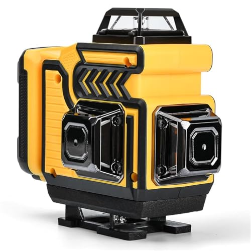 cjumel Nivel Laser 4 x 360 ° Verde Autonivelante, 4D 16 líneas Nivel Láser Multifuncional Niveles Láser con 1.6M Tripode, Mando a Distancia, 5400 mah Batería