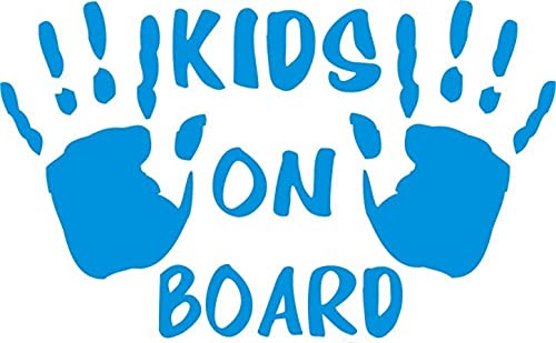 Childrens Hand Print Kids Hands Child on Board Sign Sticker Car Bumper Sticker House Window Stickers Each Sticker Approx 7.5x5.5" Size (Blue) (B09H65TXSY) Amazon Price History, Amazon Price Tracker