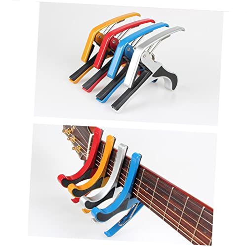 Toddmomy 4Pcs Folk Guitar Capo and Tuner Quick Release Clamp for Acoustic Guitar Ukulele and Mandolin for Beginners and Professionals