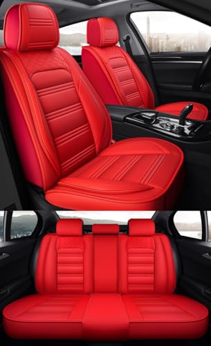 Fesima 車 シートカバー に適し トヨタ アルファード / ヴェルファイア クラウン ライズ RAV4 対応 アクセサリー 防水 取付簡単 レッド