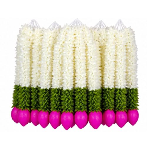 Best Artificial Flower Garlands: Festive Floral Decor 60 Artificial Lotus Buds for Decoration 14 Inches, Pack of 6