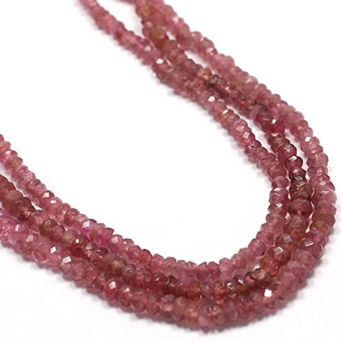 Pink tourmaline rondel faceted beads de 2.5 mm : finissez-en avec les perles ternes