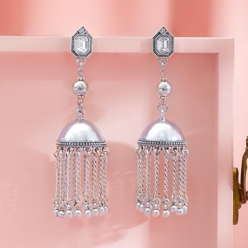 Image of Rubans Oxidised Jhumka Earrings Ghungroo Boho Statement Jewellery Gift for Women & Girls
