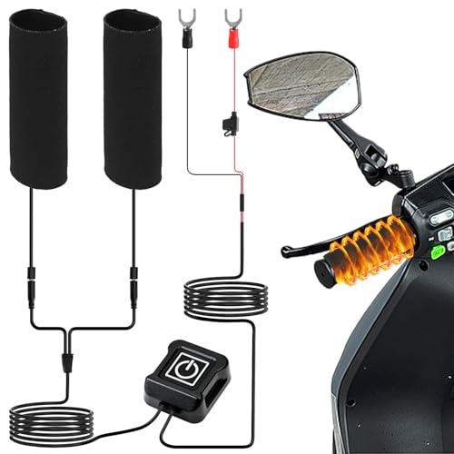 Heizgriffe Motorrad Overgrips, 12V USB Beheizte Griffe, Heizung Handlebar Grips für den Winter, Intelligente dreistufige Temperaturregelung, Motorrad Beheizte Handstange Universal, 1 Paar