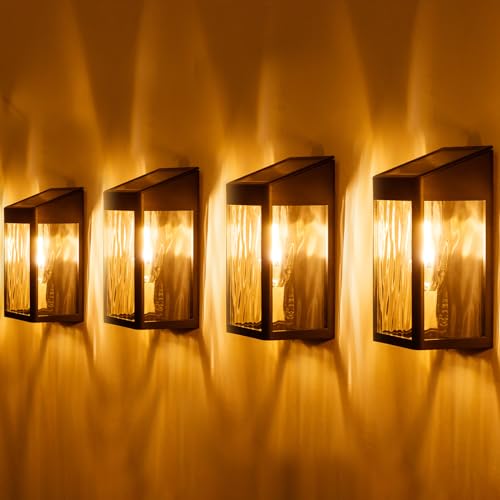 Aplique Solar para Exterior, 4 Piezas de Luces LED IP65 Impermeab...