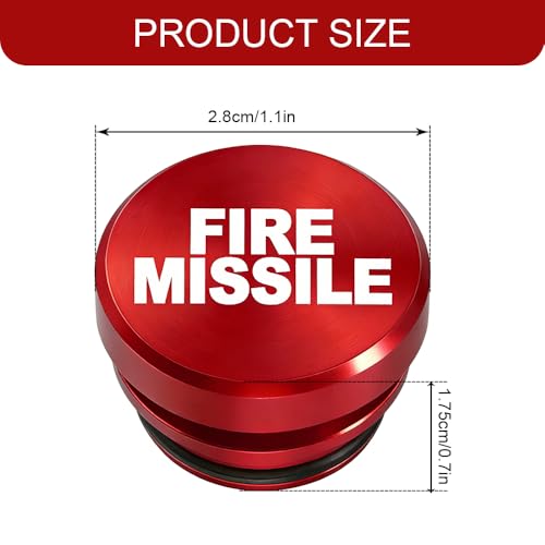 Image of Cigarette Lighter Plug Cover, Eject Button Car Cigarette Lighter, Standard 12 Volt Power Source Aluminum Dustproof Plug Universal Fits Most Vehicles (Red-Fire Missle)