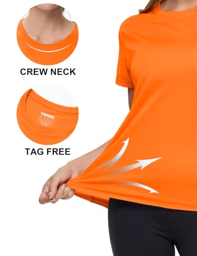 Image of MAGCOMSEN Women's Short Sleeve T-Shirts UPF 50+ Sun Protection Shirts Quick Dry Athletic Running Workout Tops Rash Guard