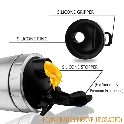 BURRDOFF VISIBLE WINDOW Protein Shaker Bottle, Silver - Image 5