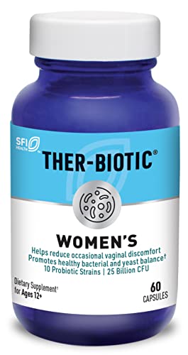 Klaire Labs Ther-Biotic Women's Vaginal Probiotic Supplement - Support Healthy Vaginal pH & Comfort - 25b CFU Lactobacillus & Bifidobacterium - Hypoallergenic, Dairy-Free Probiotics (60 Capsules)