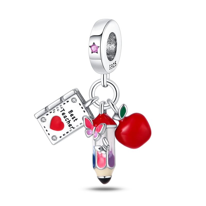 LIGHTDOG 925 Sterling Silver Charm fits Pandora Charm Bracelet Necklaces Pendant Bead Charms Jewelry Gift for Women Family Friends