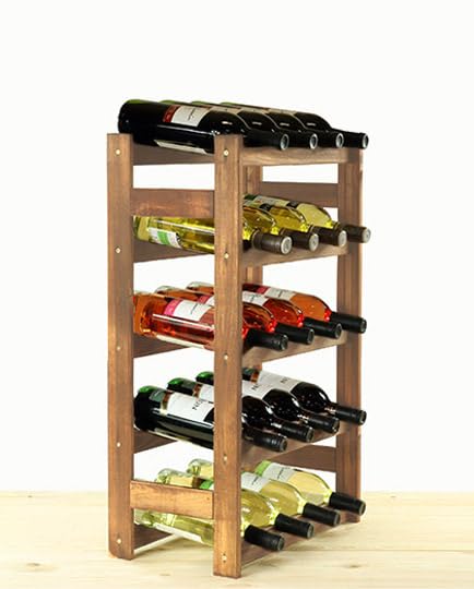 PROREGAL Weinregal PINOTWINE | HxBxT 70x43x25cm | 20 Flaschen | Massives Kiefernholz | Braun geölt | Weinhalter Weinständer Flaschenständer Flaschenregal Holzregal