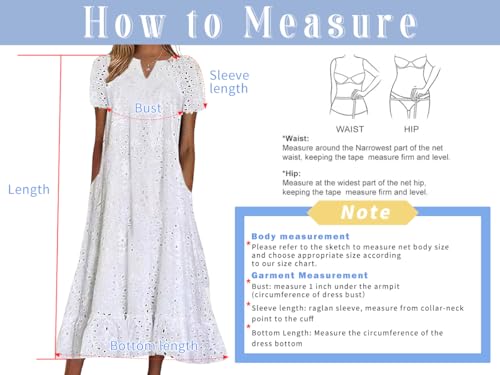 chouyatou Women Summer Ruffle Hem Floral Lace Eyelet Dress Casual Notch Neck Midi Tunic Dress with Pocket3