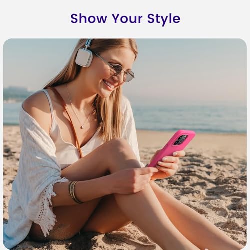 Image of Elzzi Microfiber Candy Case Compatible for iPhone 14 PRO, Shockproof Slim Back Cover Liquid Silicone Case (Hibiscus)