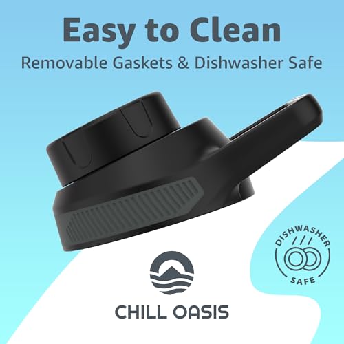 Chill Oasis Replacement Lid Compatible With Cirkul Water Bottle | Fits Flavor Cartridges | BPA Free, Leak Proof, and Dishwasher Safe
