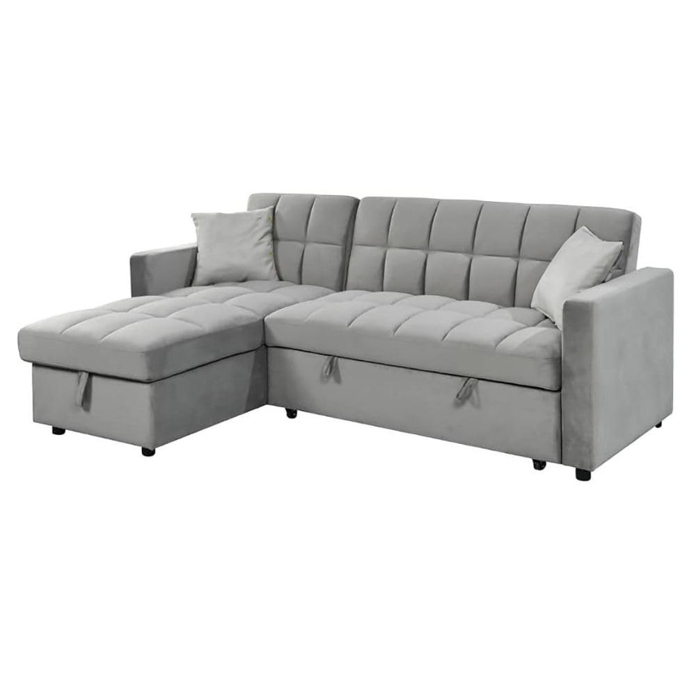 IBERA HOME Sofá Cama Chaise Longue Kris 210x145 cm - Reversible con Arcón, Diseño Moderno, Sistema de Arrastre, Armazón de Pino Macizo - Fácil Montaje y Versátil para Hogar