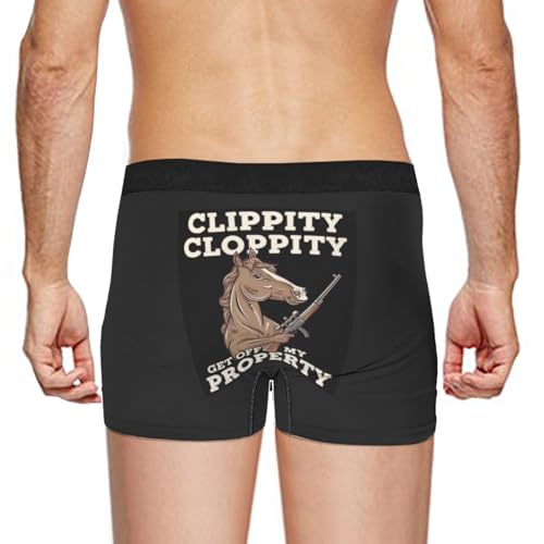 Epaphras Clippity Cloppity Get Off My Property Funny Horse Boxer Brief for Men Boys, Ultra Soft, Breathable Underwear4