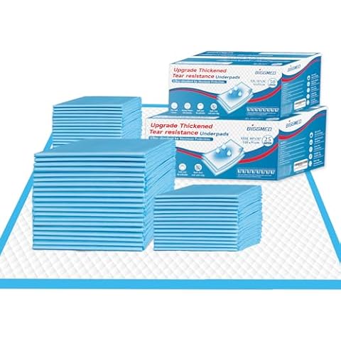 BIGGMED 75 Pack Tear-Resistant Bed Pads Disposable Adult Bundle with 25 Pack 40” x 36” Chucks Pads and 50 Pack 36” x 36” Underpads, Thicker Extra Large Pee Pads for Adults, Elderly, and Pets Cover