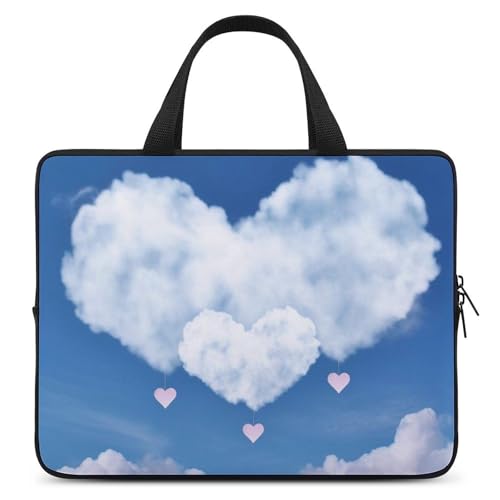Sky And Heart Shape Cloud Laptop Bag ��v�ȃ��b�v�g�b�v�X���[�u �h���m�[�g�u�b�N�o�b�O �R���s���[�^�[��^�u���b�g�p