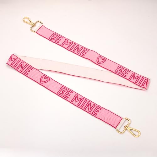 Image of NLCAC Beaded Purse Strap Replacement Crossbody Bag Strap Mardi Gras Valentines Day Holiday Crossbody Strap for Bags