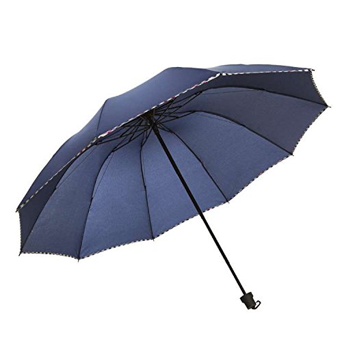 Image of KEKEMI 3 Fold Plain Pipine Umbrella for Men & Women