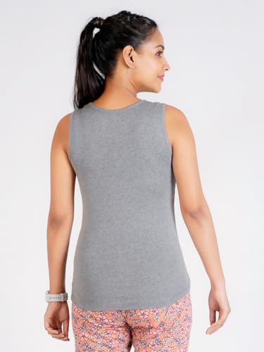 Image of Rupa Colors Playsure Solid 100% Combed Cotton Rib Fabric, Women's Standard Fit Tank Top, Sleeveless Pack of 1