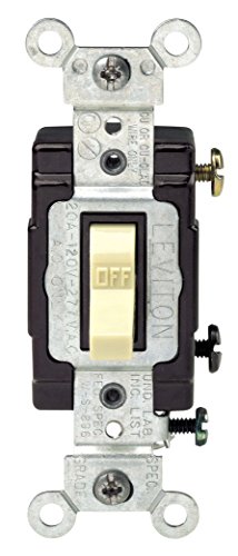 Leviton 20-Amp 120/277-Volt Toggle Single-Pole AC Quiet Switch Commercial Grade Grounding Ivory CS120-2I