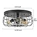 ZZ Joakoah® Industrial 3-Light Rustic Semi Flush Mount Ceiling Light, Metal Cage Pendant Lighting Lamp Fixture for Kitchen Living Room Bedroom Hallway Stairway Garage, E26, Black Painting Finish.
