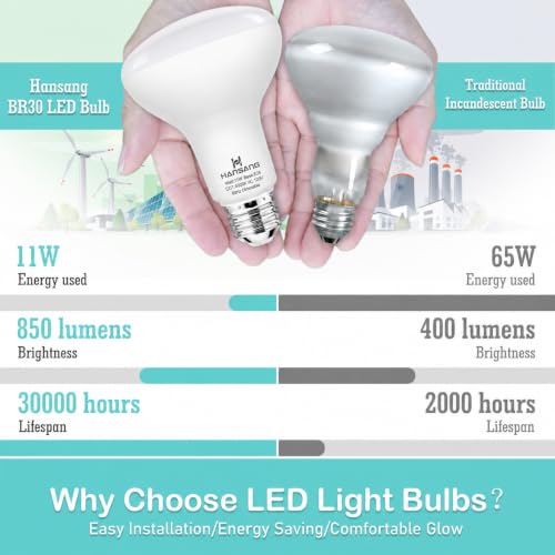 BR30 LED Flood Light Bulbs 65W Equivalent Dimmable E26 4000K Natural White - image 5