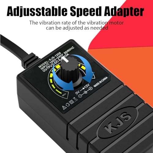 12V DC Motor 3800rpm Strong Vibration Motor Mini Rotary Speed Vibrating Industry Motor for Electric Massage Bed Chair with Adjustable Speed Power Adapter - Thumbnail 5