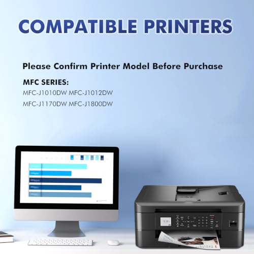 Image of LC401 LC401XL MFC-J1010DW Ink Cartridges for Brother Printer LC 401 401XL for MFC-J1010DW MFC-J1170DW MFC-J1012DW MFC-J1800DW MFC J1010DW - 4 Pack High Yields Black Cyan Magenta Yellow