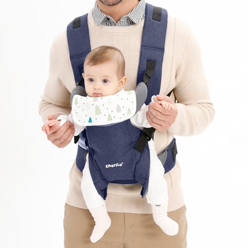 Image of Cherilo Baby Carrier | Adjustable 4 Carry Positions Carrier for 0 to 3 Year | Comfortable Baby Carrying Bag for New Born & Toddler up to 15 Kgs | Blue
