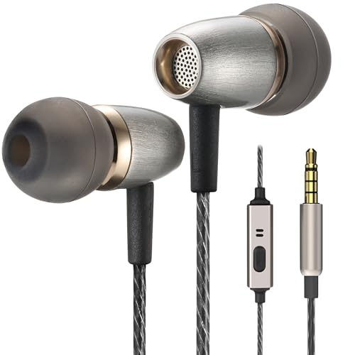 Betron AX3 Earphones, Noise Isolating Earbuds, Portable in Ear Headphones with Microphone, Clear Bass