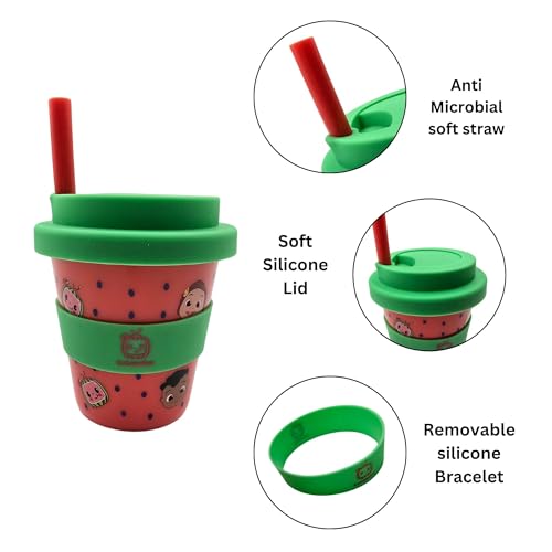 HOX CoComelon Babyccino Travel Cup for Kids, 100ml Reusable Cold Drink Cup, BPA-Free, Spill-Resistant with Lid - Image 2