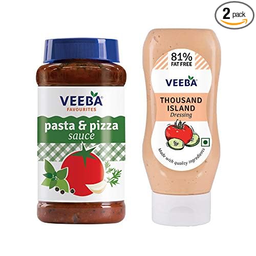 Veeba Pasta-Pizza Sauce,525g & Thousand Island Dressing Pet Bottle,300g - Pack of 2