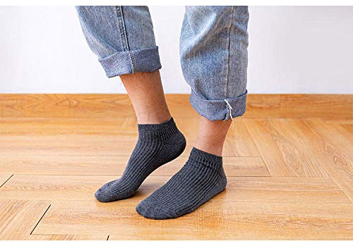 Comfortabele ademende mannen outdoor sokken lente en zomer dubbele naald effen kleur gemengde mannen boot sokken 5 paar - Afbeelding 4