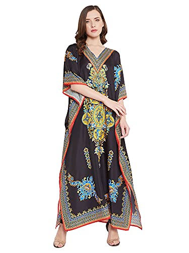 Oussum Women Long Maxi Plus Size Polyester Kaftan Caftan Gown Beach Party Casual Dress Swimwear Cover Up Lounge Resort Wear