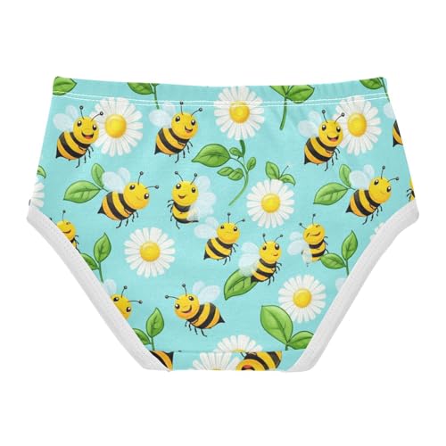 Joisal Cotton Girls Underwear Toddlers Cute Cartoon Bees Flowers Green Panties Little Girl Designer Undies Kids Briefs 2t2