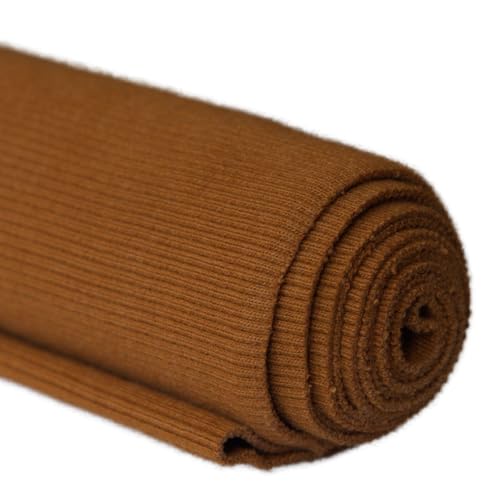 Tissu côtelé pour la couture TinaKim camel 110 x 50 cm pour ceintures et poignets