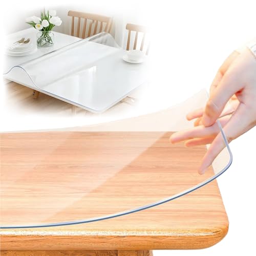 La mejor comparación de Plástico transparente Top 10. 42 Dniieo Mantel Protector De Mesa Transparente De PVC 100×200cm, Mantel para Mesa Rectangular Resistentes al Agua y al Aceite, Manteles de Plastico para Mesas de Comedor, Café y...