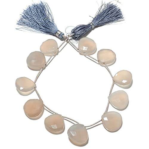 Calcédoine grise cœur briolette idéale pour sublimer vos tenues d'été et soirées chics