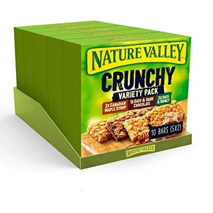DECADENT FOODS Nature Valleys Crunchy Granola Oats Bars Variety Pack (Pack Of 5), 1.5 Kilograms