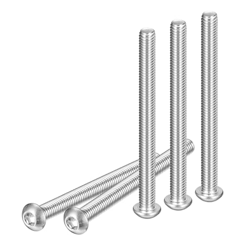 DTGN M6-1x70mm Button Head Socket Cap Screws - 10Pack - Good for Machine - 304 Stainless Steel 18/8 - Hex Drive Full Thread Fasteners
