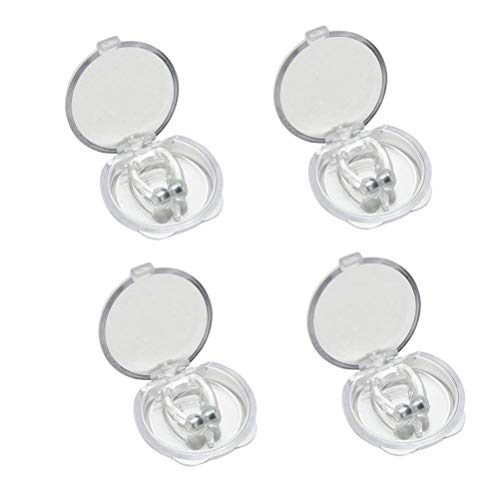 Dispositivo anti russare Magnetico Clip per naso anti russare Silicone aggiornato Arresta i dispositivi russare Aiuti per dormire alleviare il russare (4 pcs)