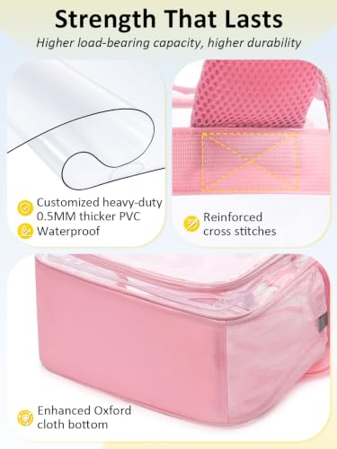 Image of Clear Backpack for School, Heavy Duty Clear Bookbag With a TSA Lock | 18 inch large clear bag, Durable PVC, For boys /girls /men /women /teens /adult, Ideal for work /sport /travel /daily life