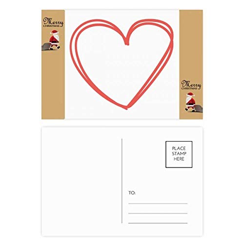 Cartes postales Saint-Valentin cœur double lignes papier rigide