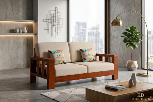 Image of GOLDEN TOUCH Sheesham Wood Sofa Set for Living Room || Sofa Sets 6 Seater || Wooden Sofa Sets Furniture || Without Pillow || Sofa 3+2+1 || Home Furniture Sofa Sets || Honey Finish