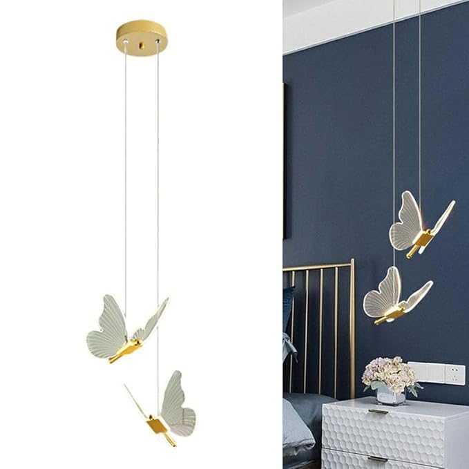 SHRI MAHAL ANTIQUES Light Luxury Butterfly Acrylic Pendant Light Bedroom Decor Living Room Dining Room Hall Decorative-image-15